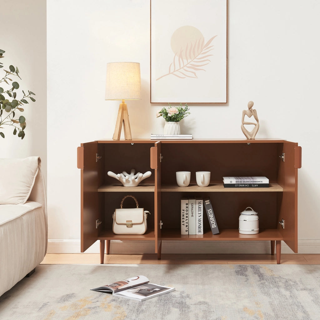 Credenza Bassa Starvili con 3 Ante Madia Moderna 75x115x38 cm color Ruggine [en.casa]