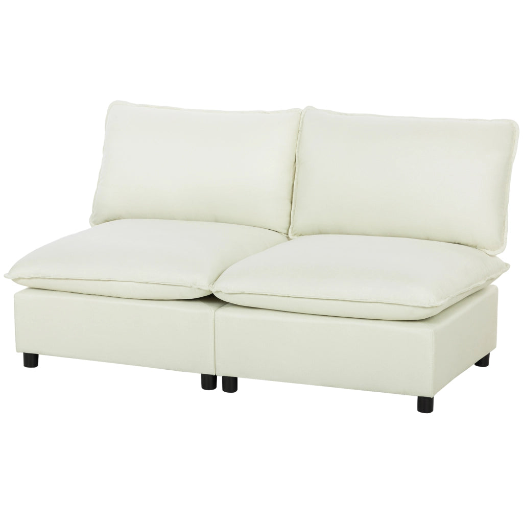 Divano 2 posti modulabile ¨C zephmum ¨C crema 146 cm senza braccioli