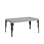Tavolo allungabile 130/390x90 cm Paxon Premium cemento gambe antracite