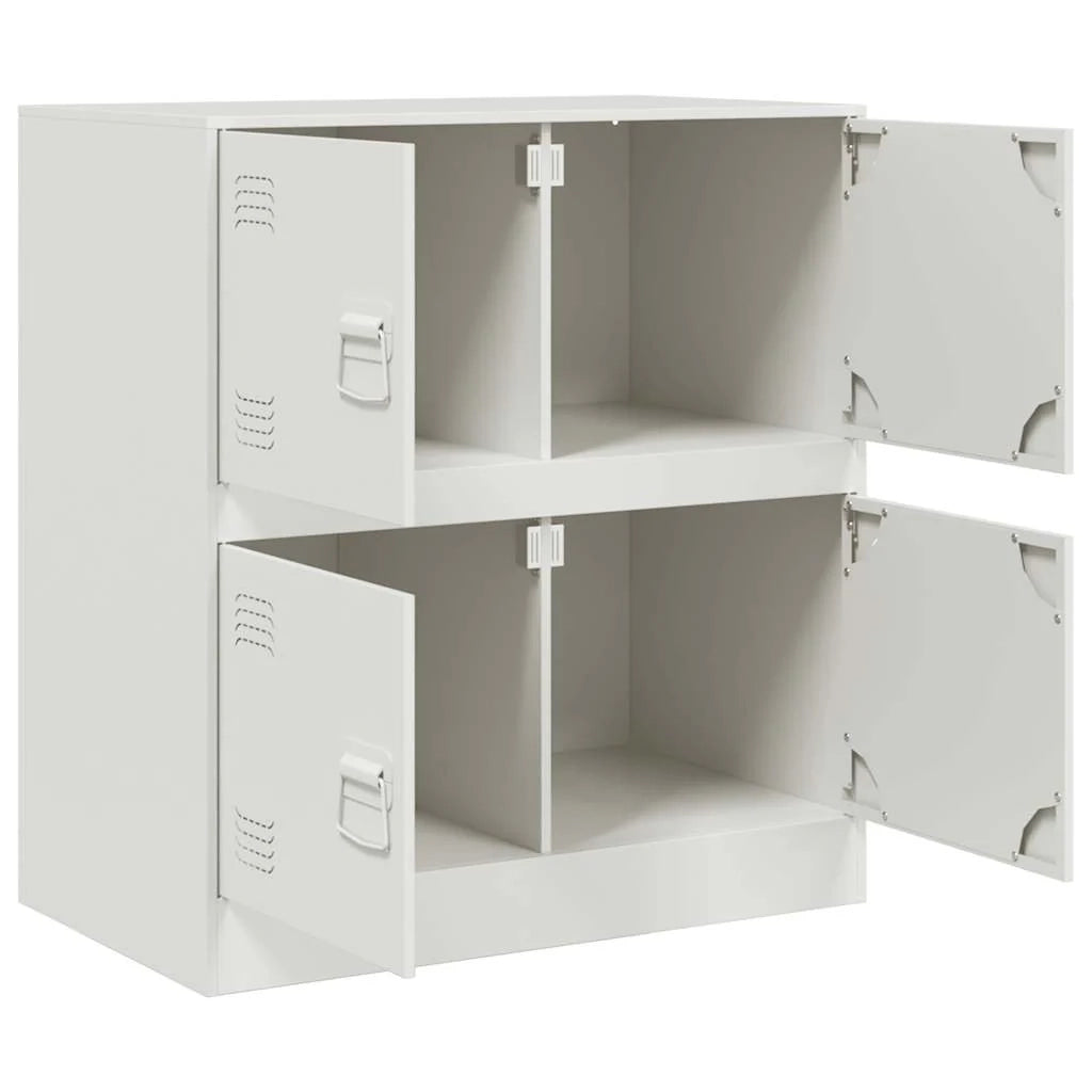 Buffet credenza cassettiera armadio mobile contenitore organizer per cucina soggiorno salotto 67 x 39 x 73 cm acciaio bianco 02_0030387