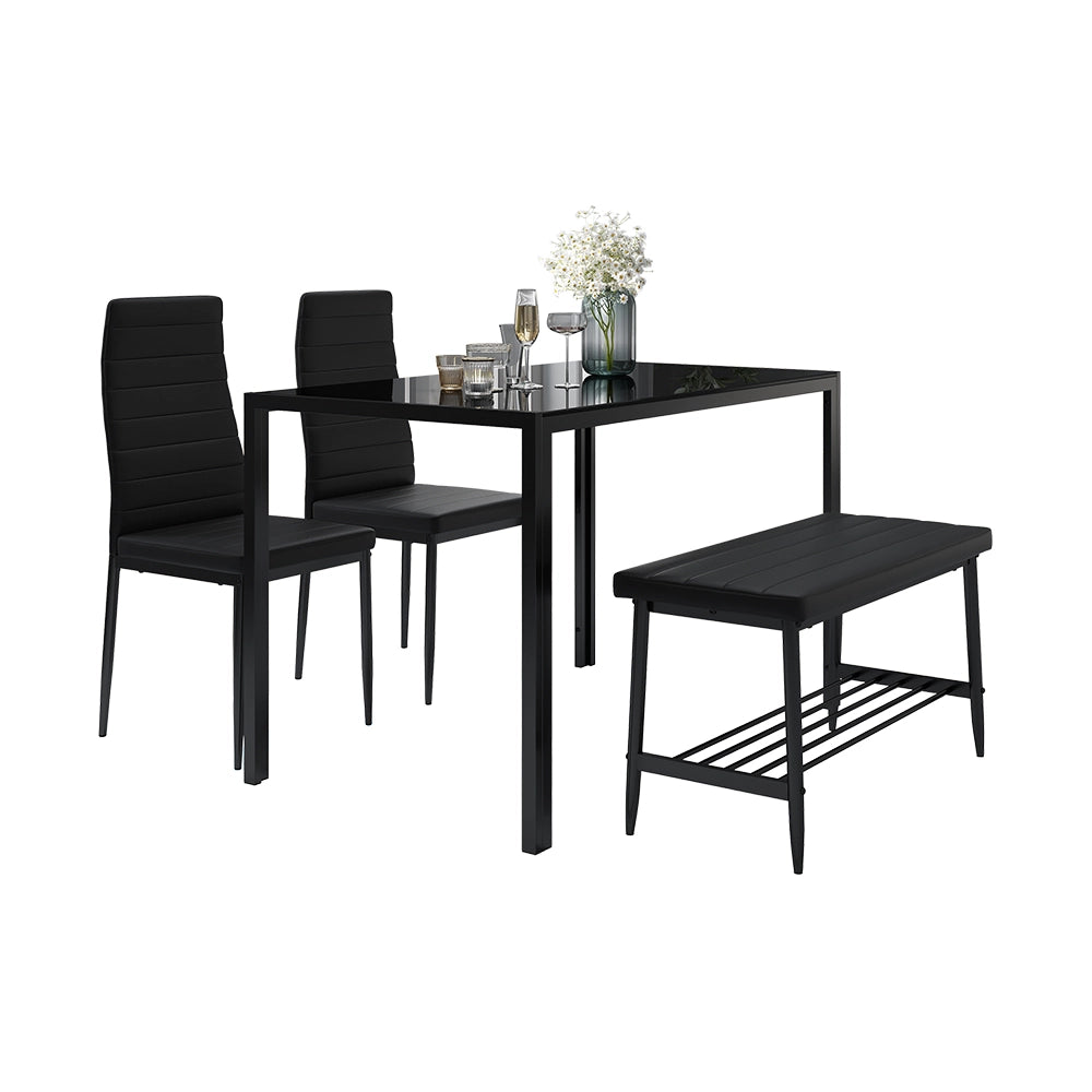 Vicco Set di tavoli da pranzo Nero 120 x 70 cm Set di 4 pezzi