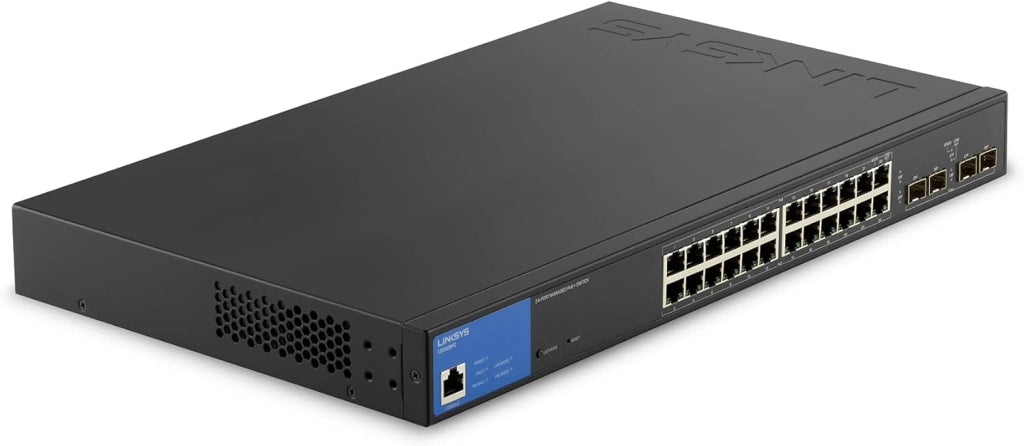 Switch Gigabit PoE+ Gestito a 24 Porte con 4 Porte 1GE SFP di Uplink, 250 W, Nero
