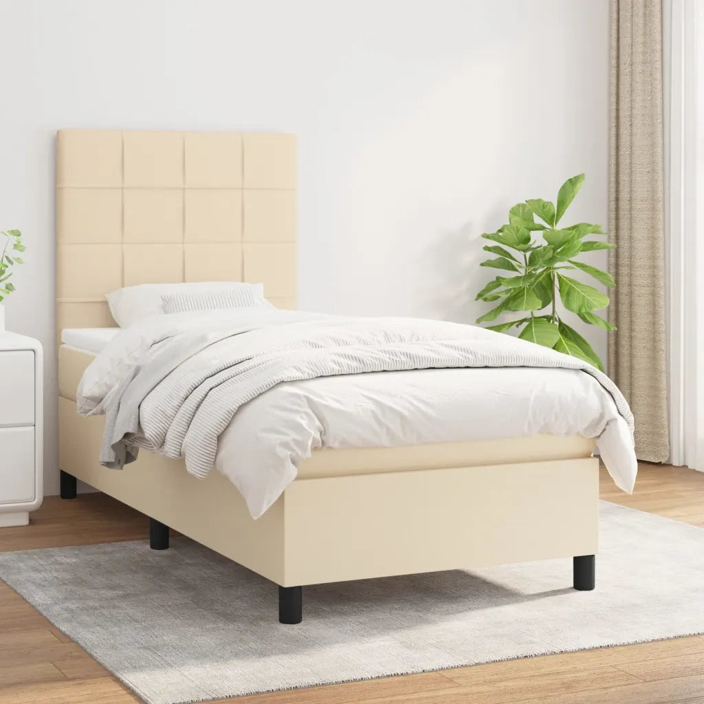 Giroletto a Molle con Materasso Crema 90x200 cm inTessuto cod mxl 65906