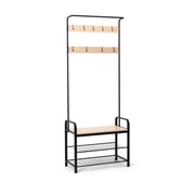 Sirsa - Appendiabiti freestanding con panca e vano scarpiera incorporati