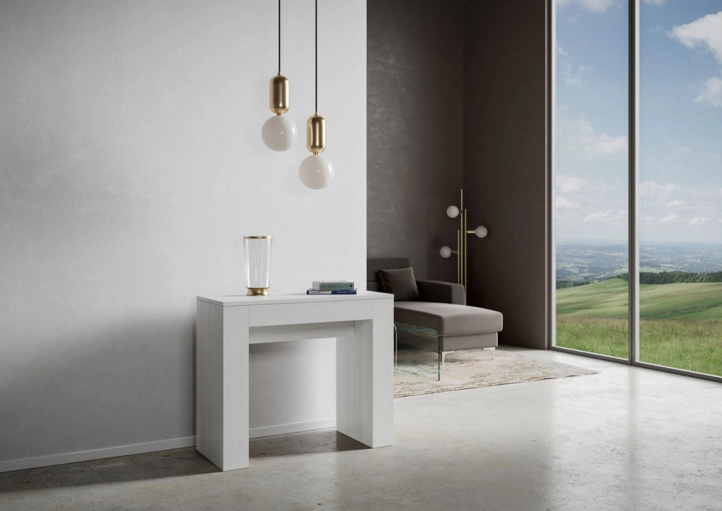 Consolle Allungabile 90-302x42x77 cm in Nobilitato Bianco