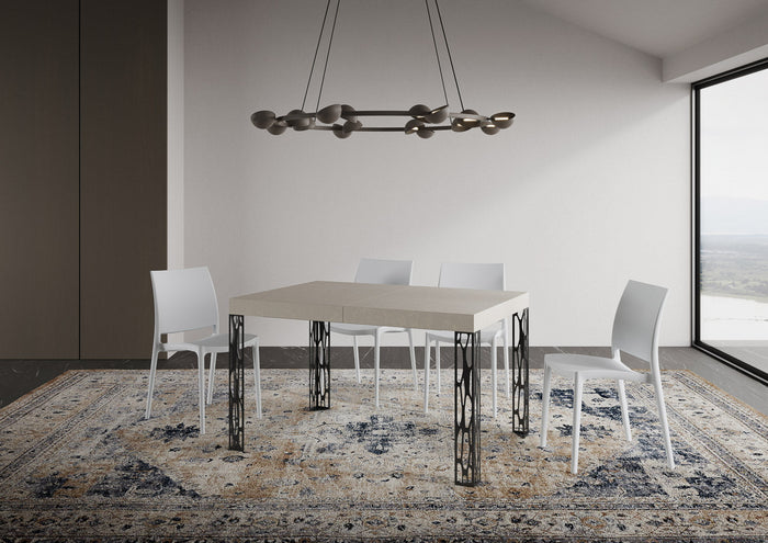 Tavolo Allungabile 120-204x80x77 cm Ghibli Cashmere Telaio Antracite