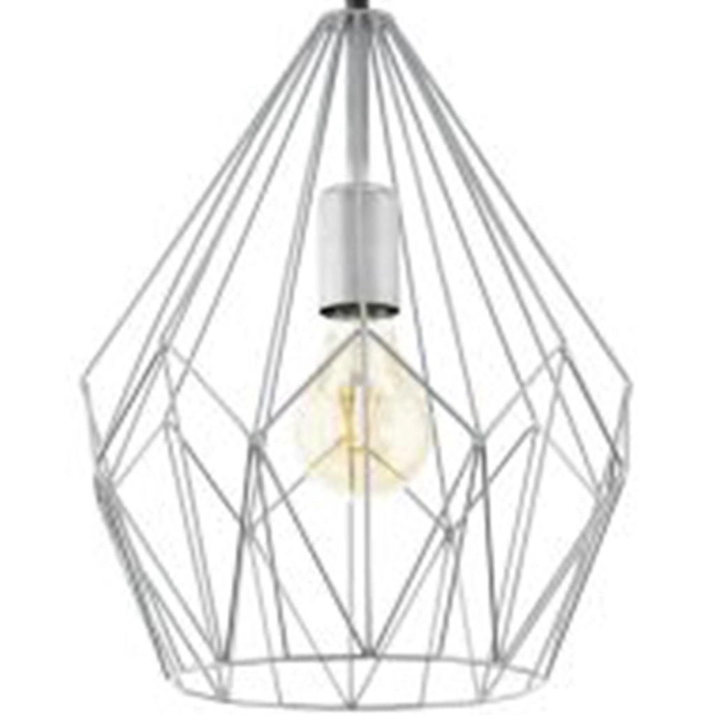 Sospensione Rustica-Country Cartlton Acciaio Argento 1 Luce E27