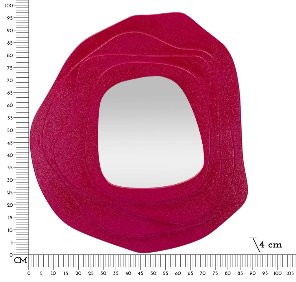 Specchio da Muro Dalia Fuxia 90x4x97 cm in MDF e Specchio Fucsia