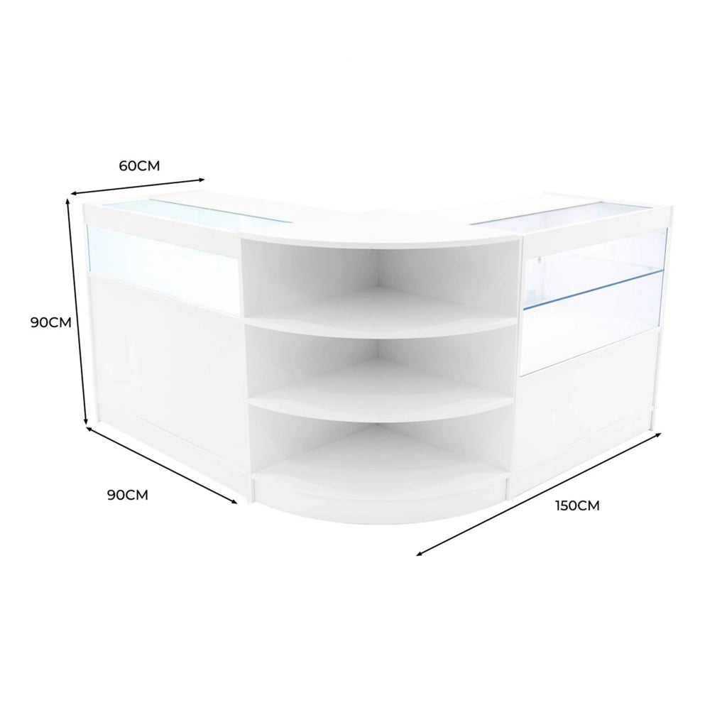 Set Banconi LED Bianco Harmonia B900 C900 LM60 Vetrina Negozio con Serratura