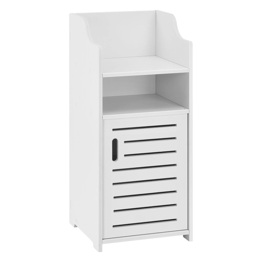 Armadietto da Bagno a Terra con 1 Anta Scomparto e Ripiano Mobiletto da Stoccaggio Ripostiglio da Bagno con Sportello di