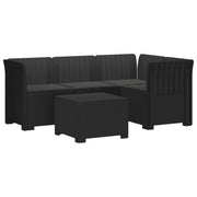 Divano da giardino 4 posti con cuscini aspetto rattan PP 3443999