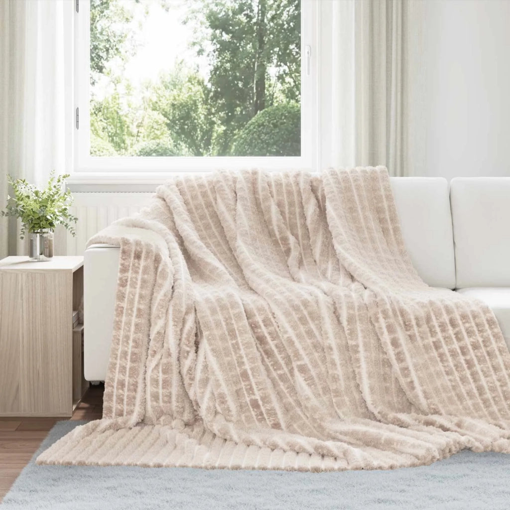 Coperte da Pile 6 pcs Beige 270 x 240 cm Panno 42016944