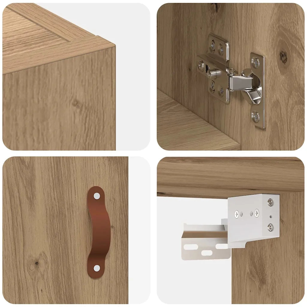 Armadietto a muro rovere artigianale 60 x 31 x 60 cm 879547