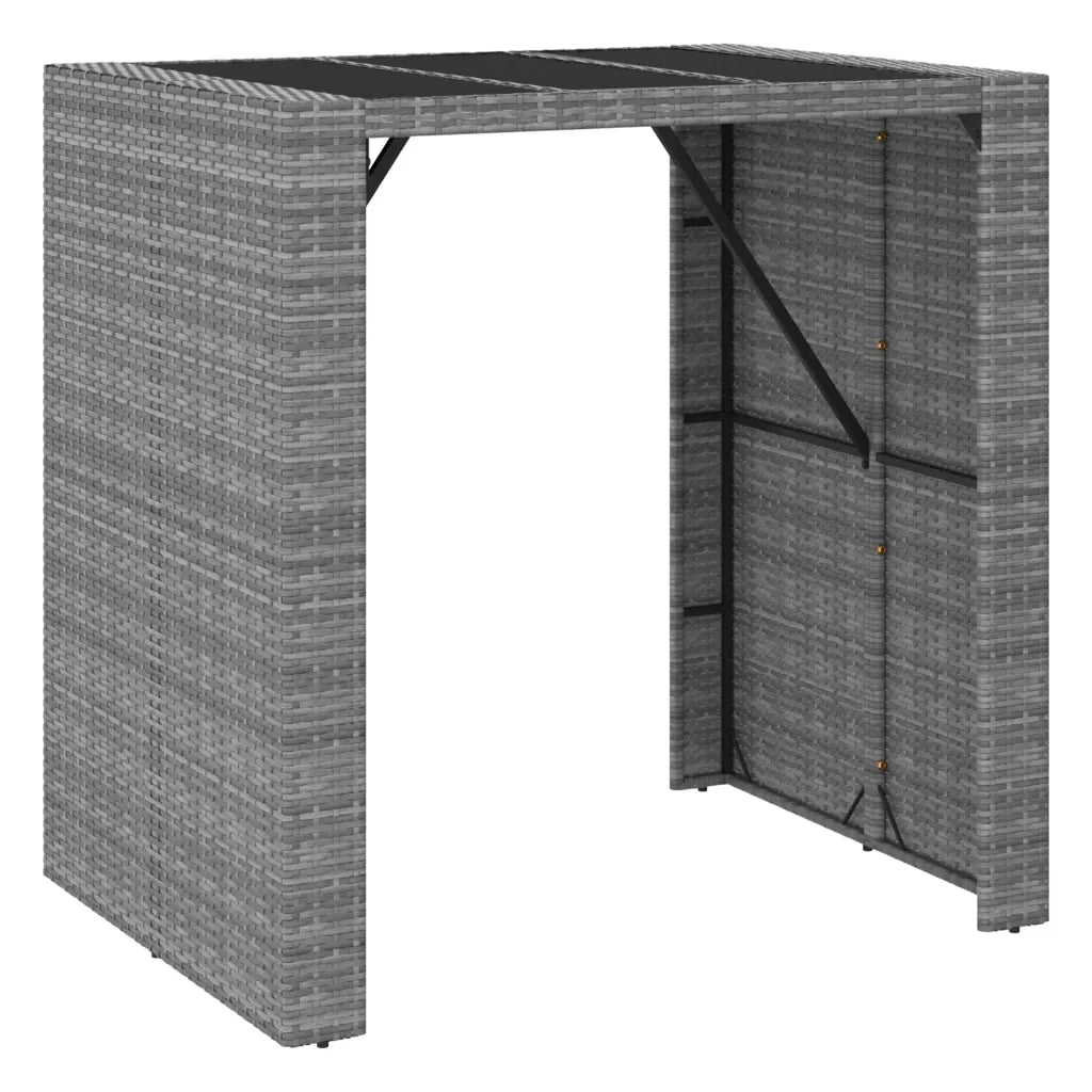 Set Bar da Giardino 5 pz con Cuscini in Polyrattan Grigio 3187626