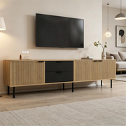 Mobile TV con Cassetti e Ante ¨C MINIMAL ¨C Truciolato, 208x40x48 cm