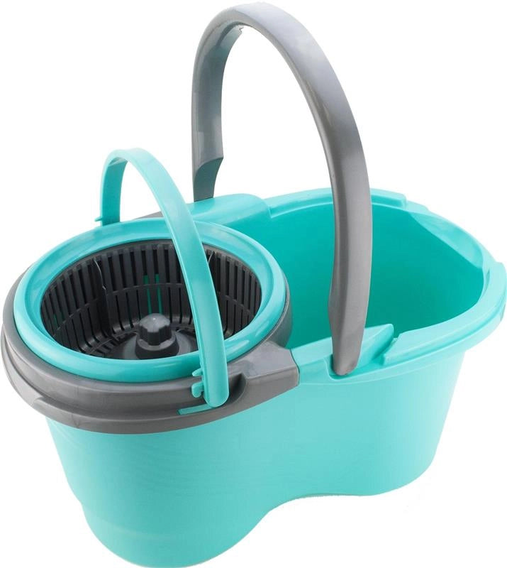 WHEEL MOP MOCIO ROTANTE CON SECCHIO STRIZZATORE 360° E MANICO COLORE ASSORTITO