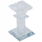 Trade Shop - Porta Candela Vetro Diamanti Candeliere Idea Regalo Bomboniera Cristallo 6x6x9.7 -