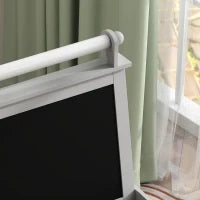 Outsunny Cavalletto per Bambini 3 in 1 con Lavagna Bianca Magnetica, Lavagna per Gessetti, Rotolo di Carta, 2 Cestini, 3-6 Anni, Grigio