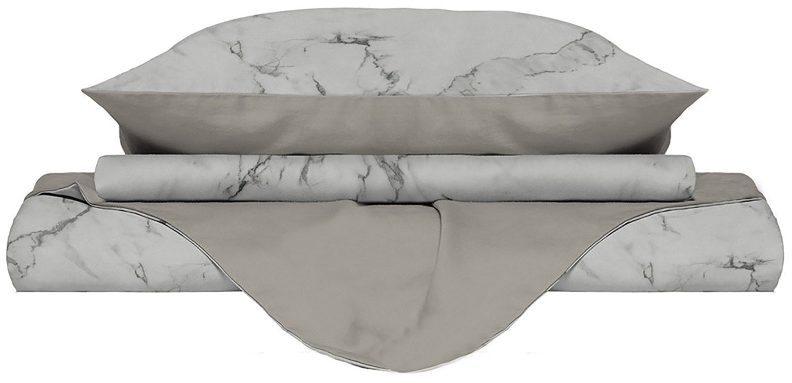 Copripiumino Matrimonale con Federe Stampato in Microfibra Marble