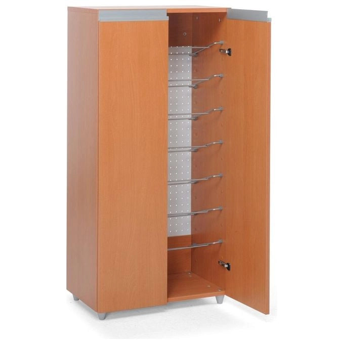 Foppapedretti 9900410106 Scar-pulì Mobile Scarpiera Chiuso con 7 Griglie e Pannello Posteriore Traforato colore Noce