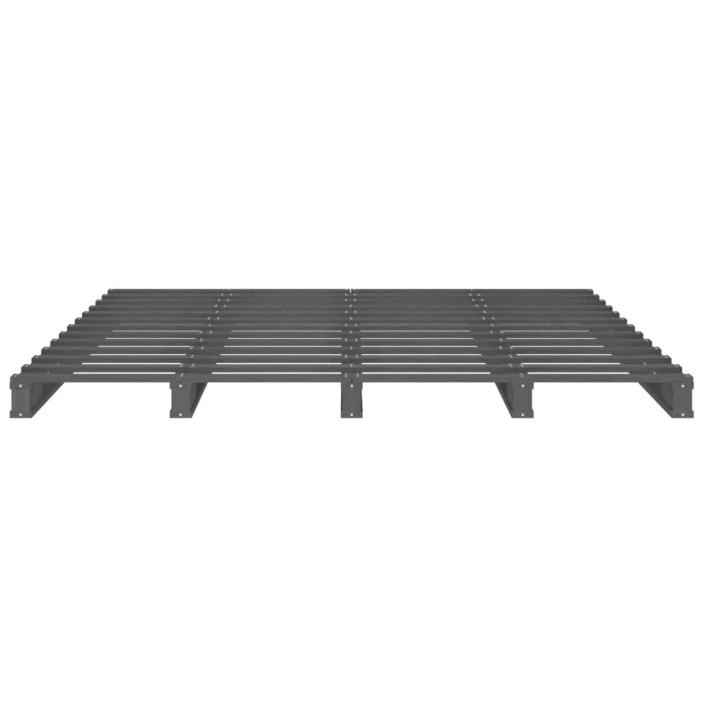Letto a Pallet Grigio 200x200 cm in Legno Massello di Pino 821414