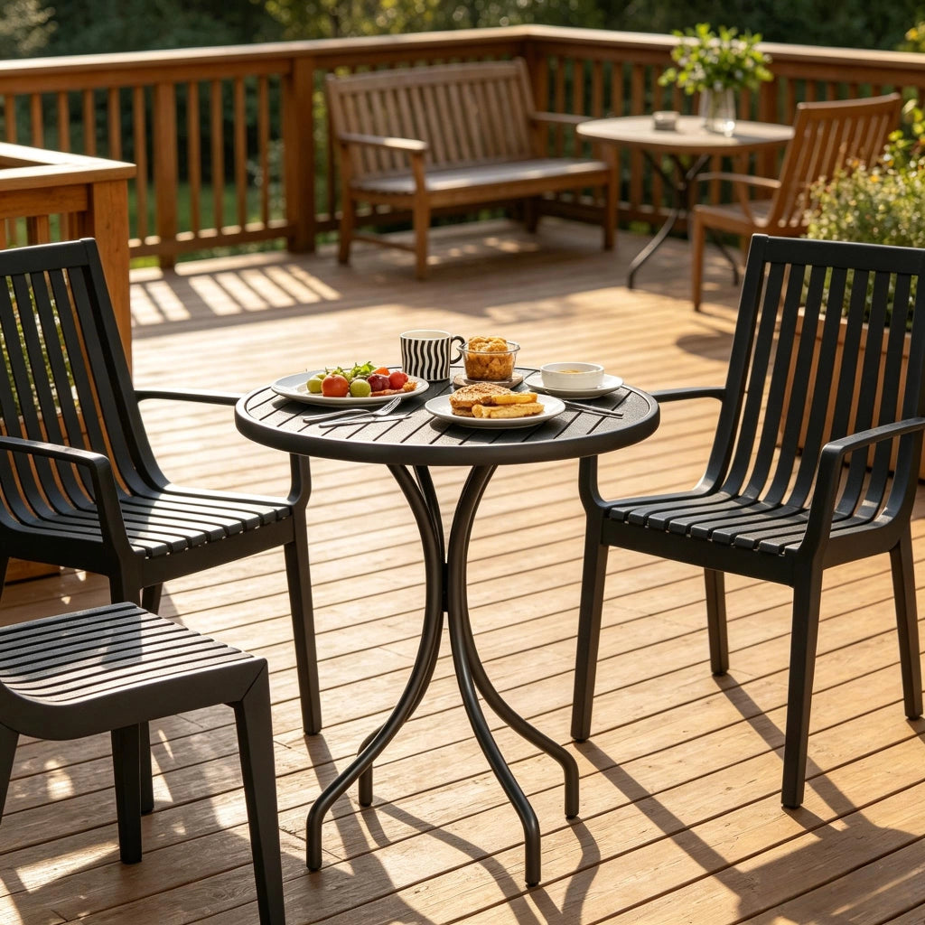 TAVOLO Bistrot da giardino rotondo Ø66 cm in acciaio nero