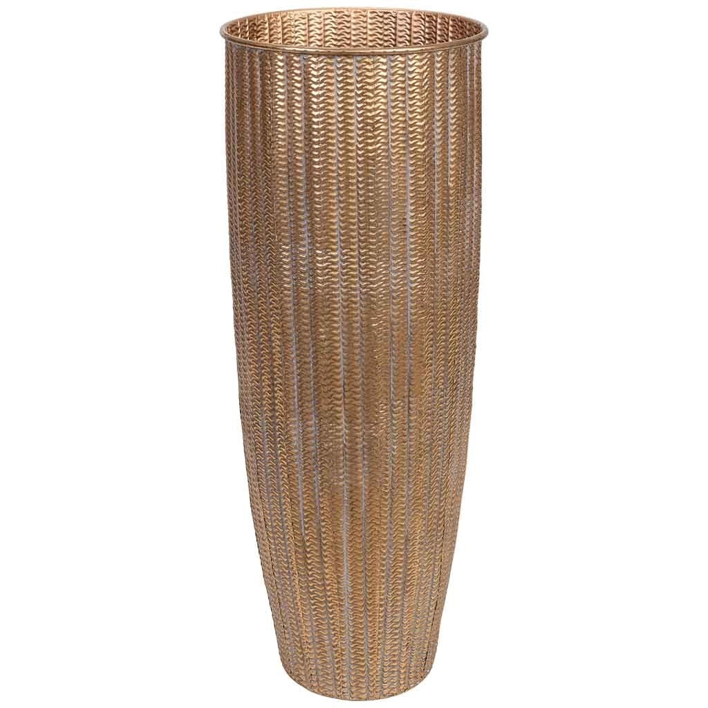 Vaso in metallo dorato 41,5x41,5x100h cm