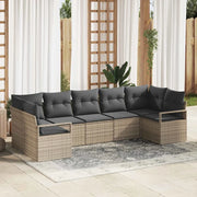 Set Divano da Giardino con cuscino 7 pcs Grigio polyrattan 3355198
