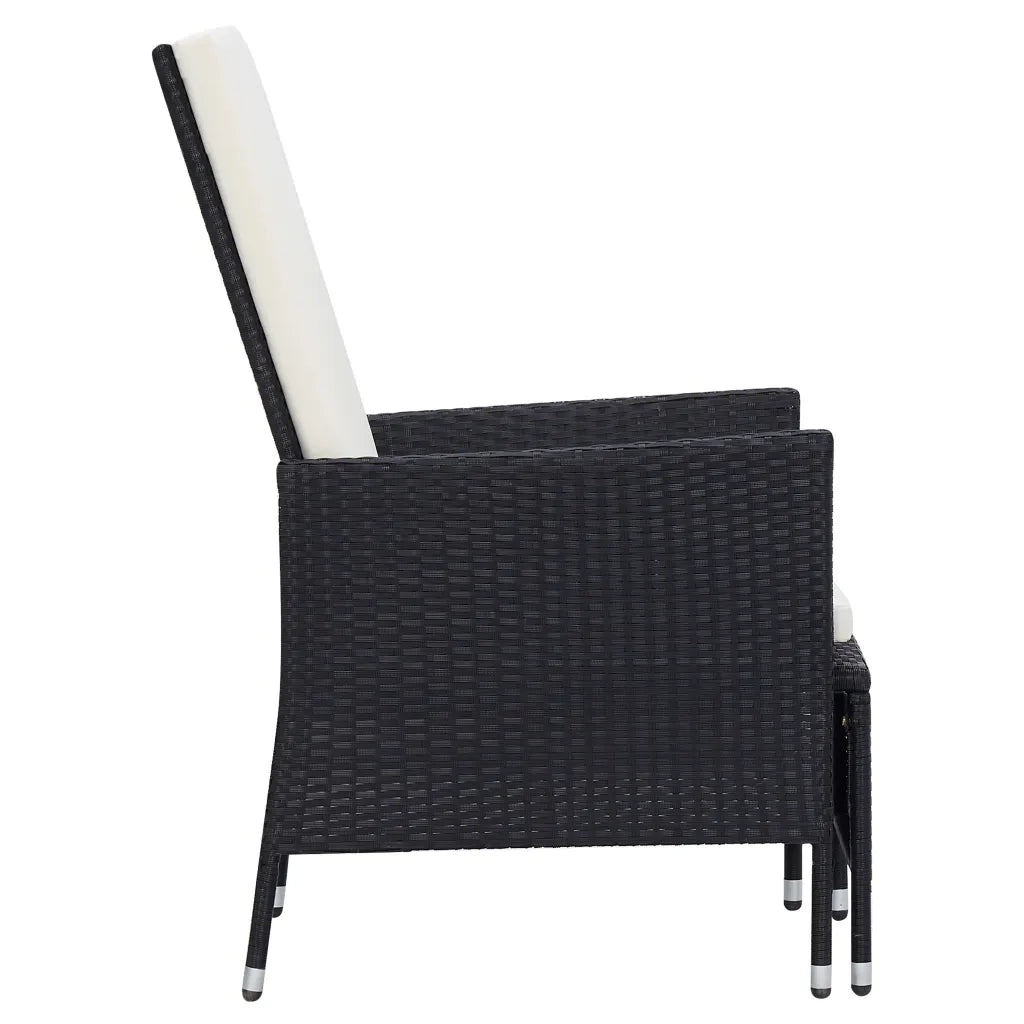 Set Divani da Giardino 2 pz con Cuscini in Polyrattan Nero 310231