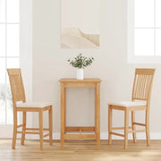 Sgabelli da Bar con Cuscini 2pz Naturale Legno Massello Hevea 4102570
