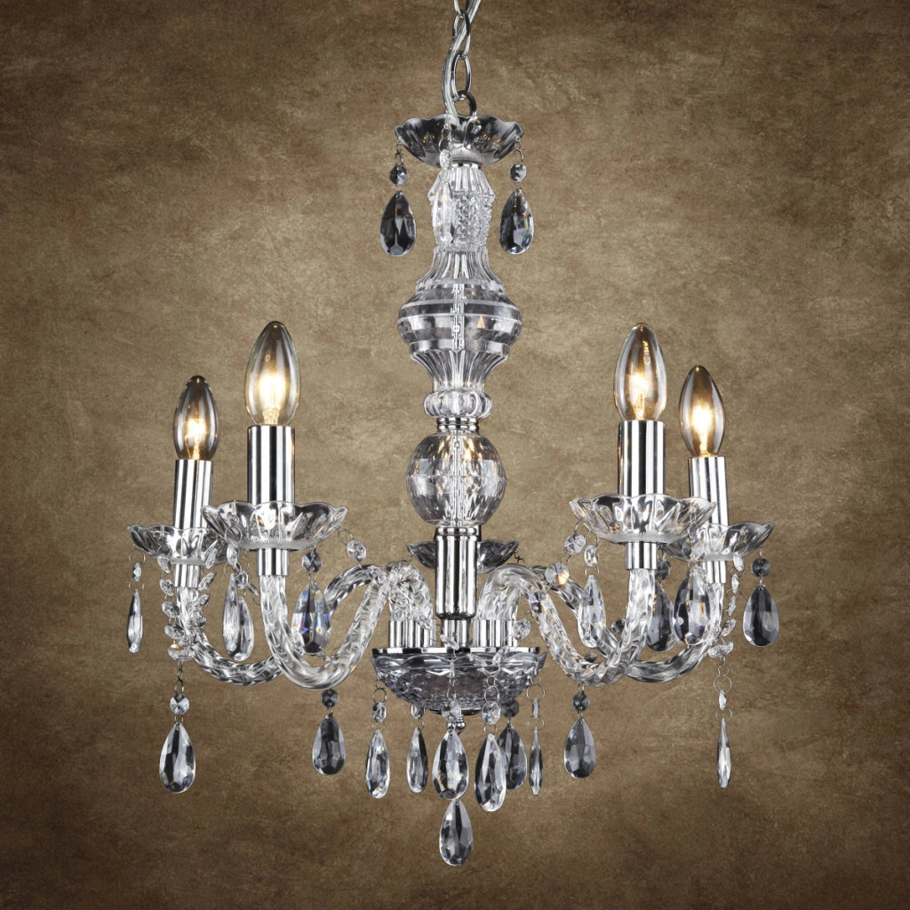 Lampadario a Corona con 5 Bracci Ø 52 cm - Colore Cromo lux.pro