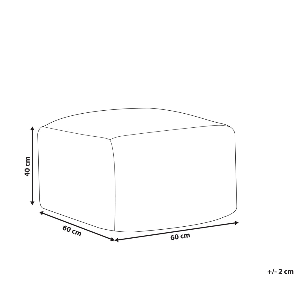 Pouf in lana beige marrone bianco motivo geometrico moderno boho poggiapiedi