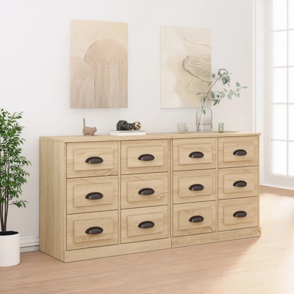 Credenze 2 pz Rovere Sonoma in Legno Multistrato 3185282