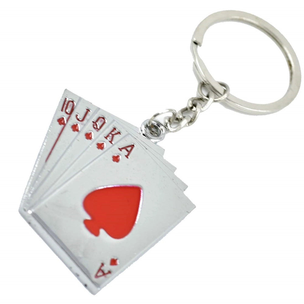 Trade Shop - Set 12 Pz Portachiavi Design A Forma Di Carte Da Gioco Cuori Charm Regalo Bomboniere -