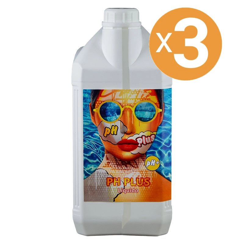 Correttore Ph Plus Liquido Piscina, 3 Confezioni Da 5 Kg
