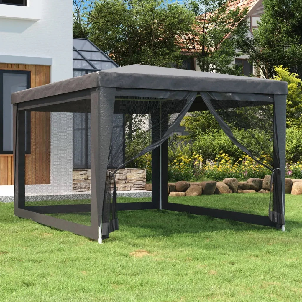 Tenda per Feste con 4 Pareti in Rete-Tenda da campeggio Antracite 3x4 m in HDPE