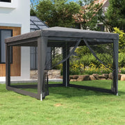 Tenda per Feste con 4 Pareti in Rete-Tenda da campeggio Antracite 3x4 m in HDPE