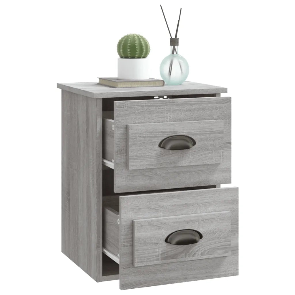 Comodino | Armadio da Notte | Mobiletto da notte a Parete Grigio Sonoma 41,5x36x53 cm