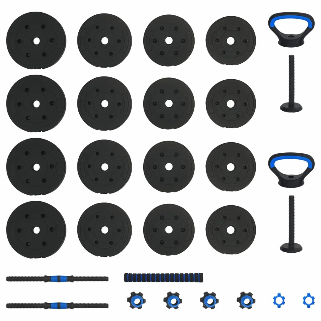 Set di Manubri 4-in-1 30kg Nero e Blu Cemento e sabbia di ferro CFW8119615