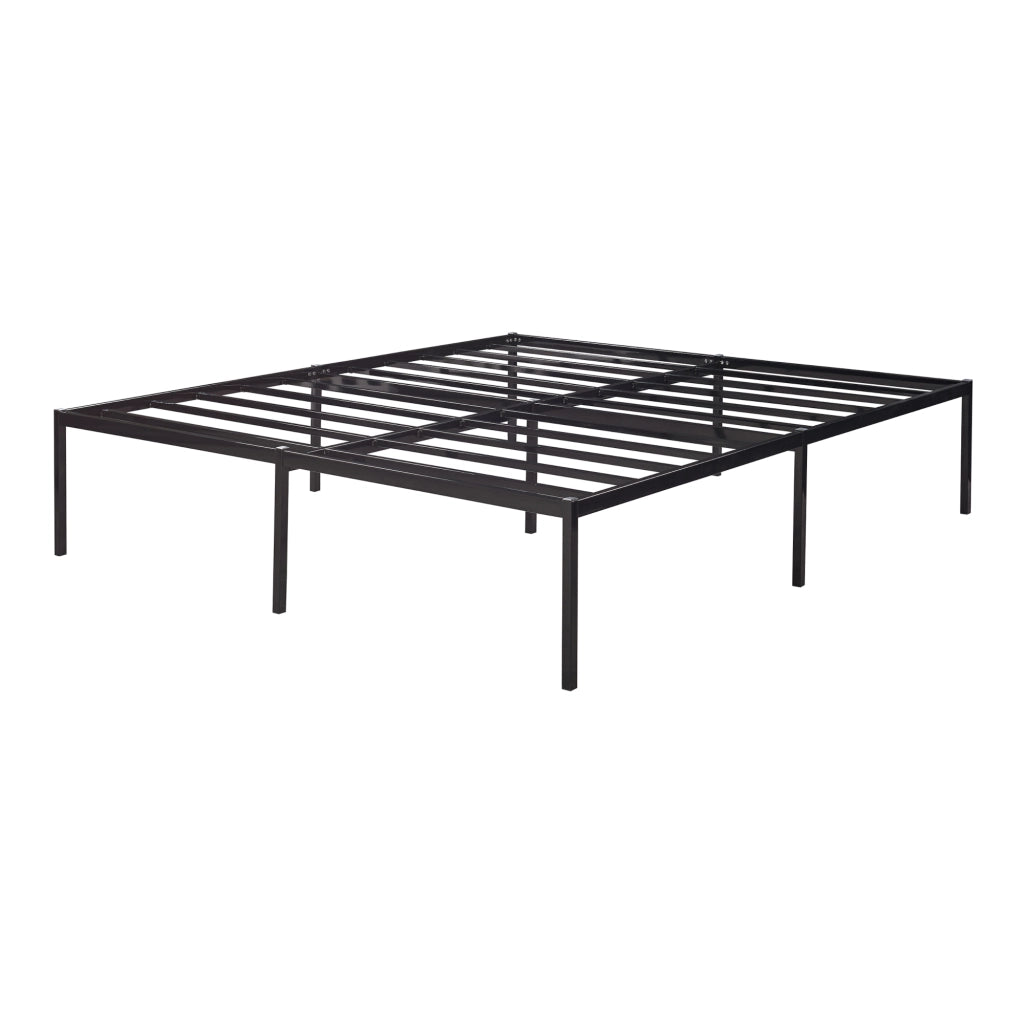 Struttura Letto Matrimoniale Vårdö 160 x 200 cm in Acciaio Nero [en.casa]