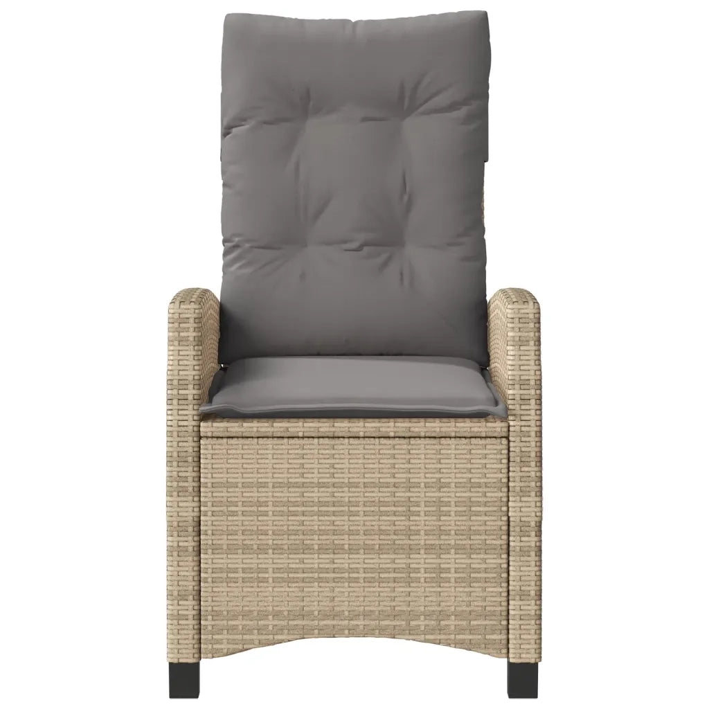Sedie Reclinabili Giardino 2 pz | Sedie da Esterno Cuscini Beige Misto Polyrattan