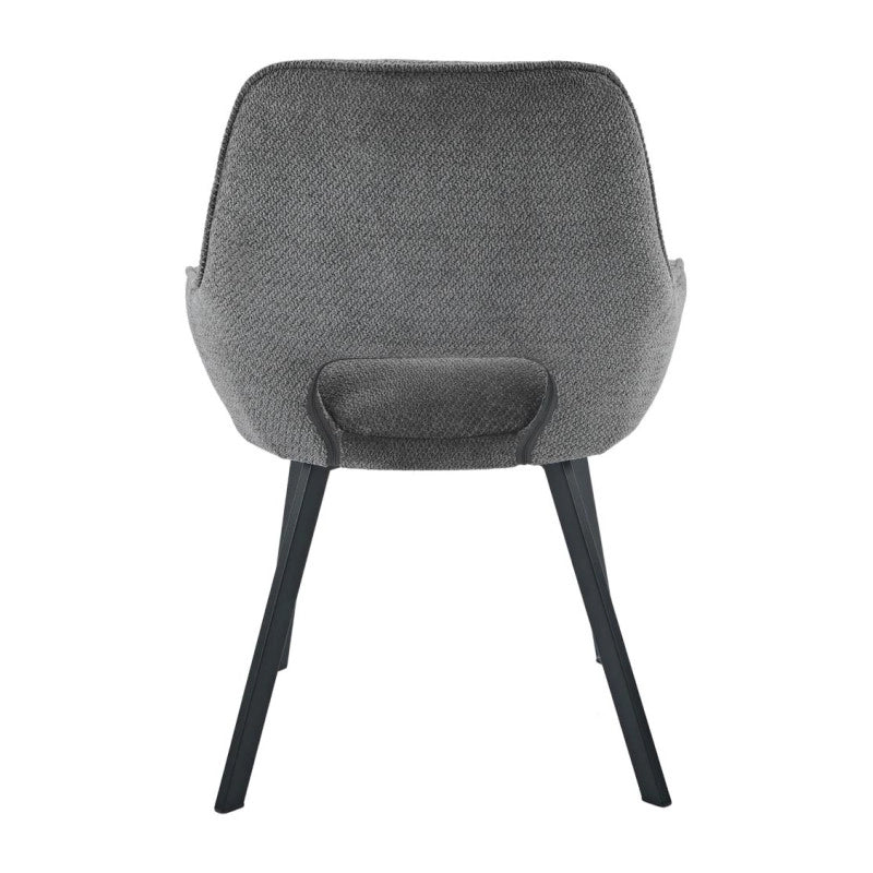 Set di 4 Sedie Krystal In Tessuto Grigio Dimensione 63x57x82cm