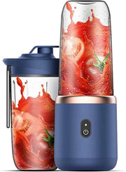 Bottiglie di Frutta Mini Portatile con 6 Lame e 450ml per Smoothie e Spremi Spina USB per Fitness e Viaggio