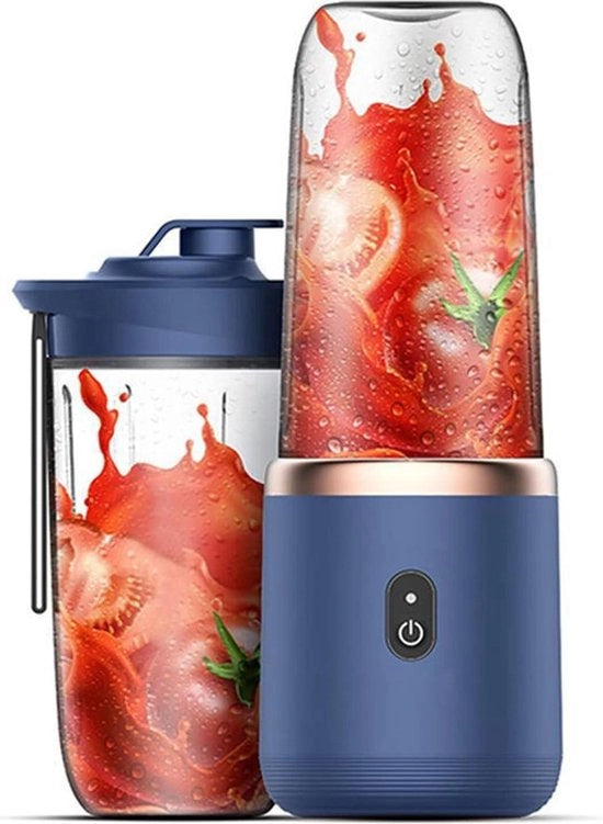 Bottiglie di Frutta Mini Portatile con 6 Lame e 450ml per Smoothie e Spremi Spina USB per Fitness e Viaggio