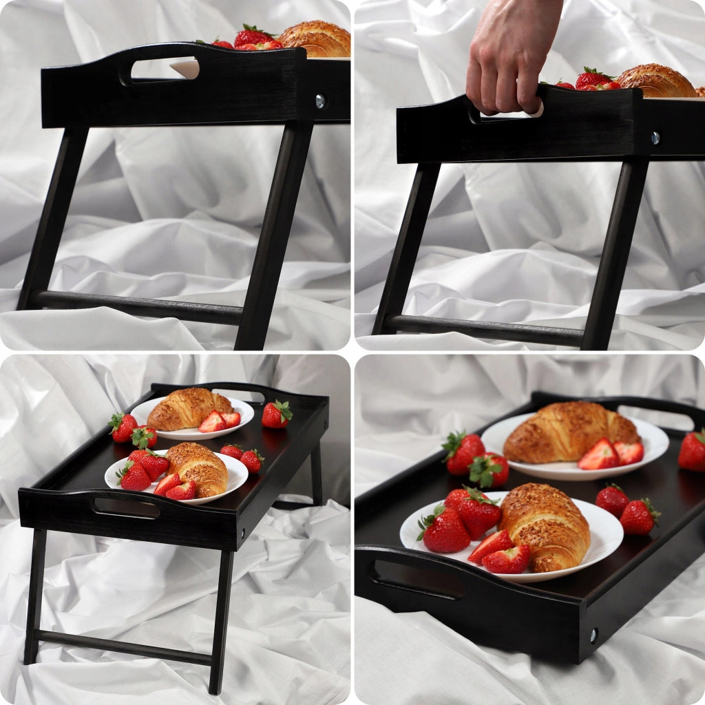 Tavolino da colazione pieghevole in legno KADAX per laptop da letto, vassoio regalo
