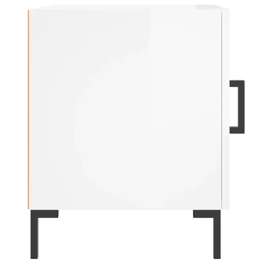 Comodini 2 pz-Set di 2 Tavolino da notte Bianco Lucido 40x40x50 cm in Legno Multistrato 493557