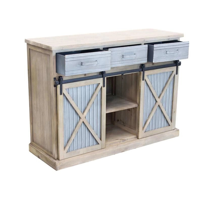 DOLPH MOBILE 3 CASSETTI IN LATTA E ANTE A SCORRIMENTO 113X39,5X81 CM BICOLOR
