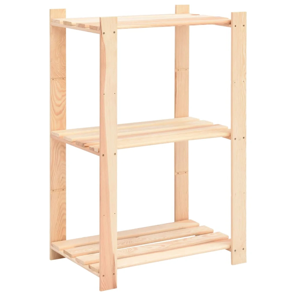 Scaffali portaoggetti a 3 livelli 3 pezzi 60 x 38 x 90 cm pino 150 kg beige 02_0045723