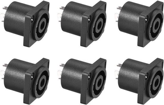 Pannello di connessione per altoparlanti montaggio audio, Twist Lock, con inizio metallico, 6 pezzi