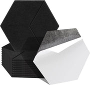 12 pezzi di pannelli acustici a forma di esagono autoadesivi pannello acustico isolamento acustico velluto pannello per parete nero